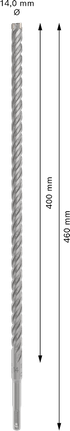„Bosch PRO SDS plus-5X“ smūginis grąžtas, 14 x 400 x 460 mm.