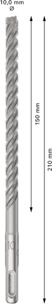 „Bosch PRO SDS plus-5X“ smūginis grąžtas, 10 x 150 x 210 mm.