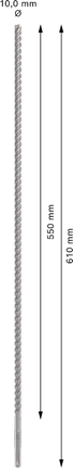 „Bosch PRO SDS plus-5X“ smūginis grąžtas, 10 x 550 x 610 mm.