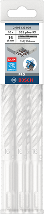 „Bosch SDS plus-5X“ grąžtai 16 × 150 × 210 mm, 10 vnt.