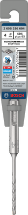 „Bosch SDS plus-5X“ grąžtas 4 × 50 × 110 mm.