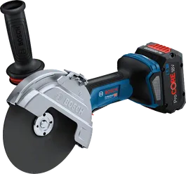 Akumuliatorinis kampinis šlifuoklis „Bosch GWS 18V-180 P“.
