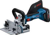„ Bosch GFF 18V-22“ akumuliatorinis sausainis sujungiklis tiksliam medienos sujungimui.