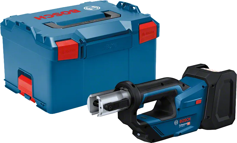 „Bosch 18V-19“ akumuliatorinis armatūros tiesinimo įrankis su dėklu.