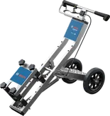 „Bosch GHT 130“ sistemos priedų vežimėlis su dideliais ratais.