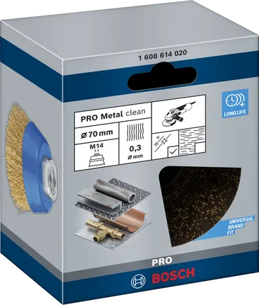 „Bosch PRO Metal“ puodelio formos valymo šepetys 70 × 0,30 mm.