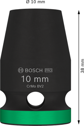 „Bosch PRO“ smūginė galvutė 1/2 colio, 10 mm, standartinė.