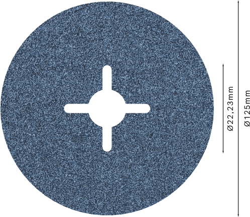 „Bosch PRO R574“ pluošto šlifavimo diskas, 125 mm, G60, skirtas metalo šlifavimui.