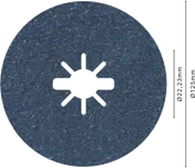 „Bosch PRO R574 X-Lock“ pluošto diskas, 125 mm, G36.