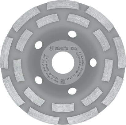 „Bosch PRO“ betono šlifavimo galvutė, 125 mm, skirta paviršiaus šlifavimui.