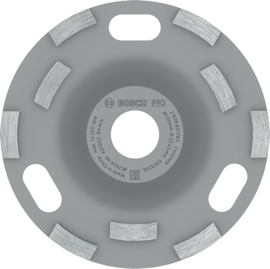 „Bosch PRO“ betono šlifavimo galvutė, 125 mm, kampiniams šlifuokliams.