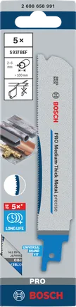 „Bosch PRO Medium-Thick Metal precise S937BEF“ pjūklo diskai, 5 vnt. pakuotėje.