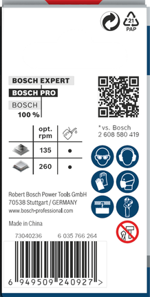 „Bosch 33 mm PRO“ lakštinio metalo PC Plus skylių pjūklo pakuotė.