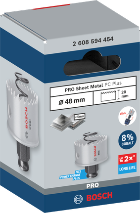 „Bosch“ 48 mm PRO lakštinio metalo skylių pjūklas.