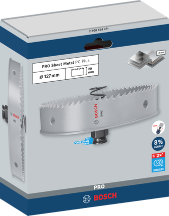 Bosch 127 mm PRO skardos skylių pjūklas.