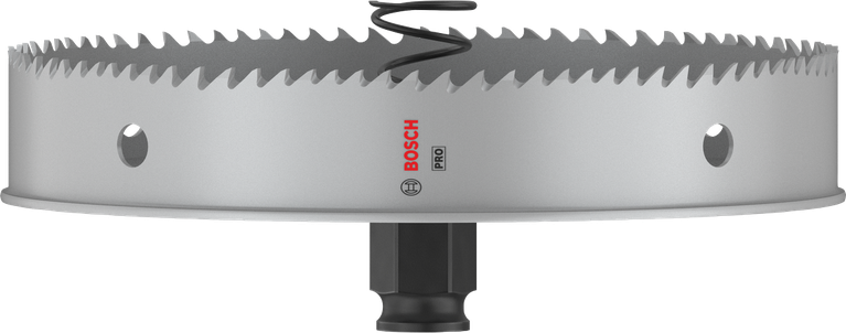 „Bosch PRO“ lakštinio metalo PC Plus skylių pjūklas, 152 mm skersmens.