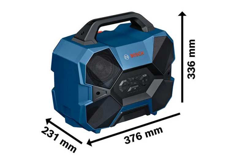Kompaktiško dizaino „ Bosch GPB 18V-6 C“ radijo imtuvas.