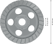 „Bosch PRO“ daugiafunkcinė šlifavimo galvutė, 125 mm skersmens.