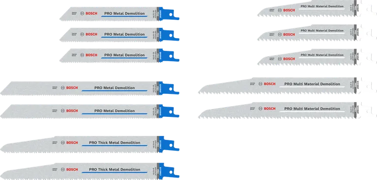 „Bosch PRO“ griovimo peilių rinkinys, 12 universalių peilių.