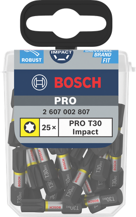 „Bosch PRO Torx T30“ 25× smūginiai antgaliai.
