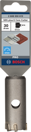 „Bosch PRO SDS plus-5“ 30 mm skersmens karūnėlė mūrui.