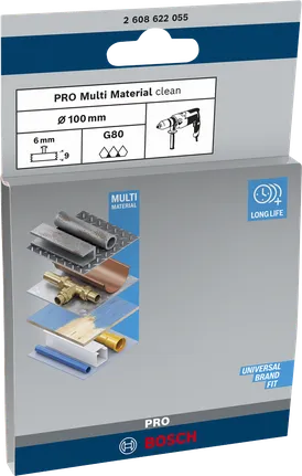 „Bosch PRO Multi Material“ vielos šlifavimo diskas, 100 x 1 mm.