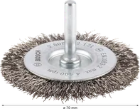 „Bosch PRO“ nerūdijančio plieno vielinis šlifavimo diskas, 70 mm.