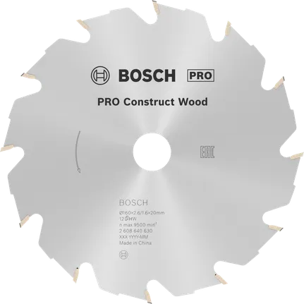 „Bosch PRO Construct Wood“ diskinis pjūklas, 160 mm.