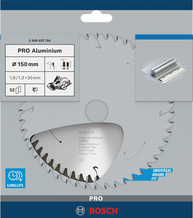 „Bosch PRO Aluminum“ 150 mm diskinis pjūklo diskas.