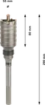 „Bosch PRO SDS max-5“ karūnėlė, 55 mm skersmens.