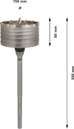 „Bosch PRO SDS max-5“ karūnų pjaustytuvas, 150 mm skersmens.