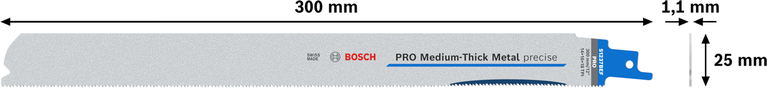 „Bosch PRO Medium-Shick Metal“ tikslus S1237BEF ašmenys, 300 mm.