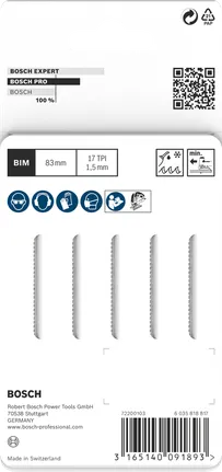 „Bosch PRO Metal curve T118EOF“ siaurapjūklio ašmenys, 83 mm, 5 vnt.