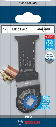 „Bosch PRO AIZ 32 AIB“ įgilinamo pjovimo ašmenys, 32 × 50 mm, 5 vnt.