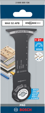 „Bosch MAII 52 APB StarlockMax“ daugiafunkcio įrankio ašmenys, 52 × 75 mm.