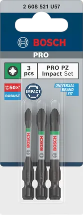 Bosch PRO PZ smūginių antgalių rinkinys, 3 vnt.