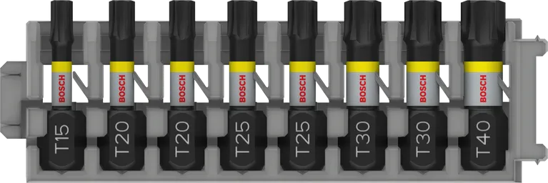 Bosch PRO Torx smūginių antgalių rinkinys T15-T40, 8 dalių.