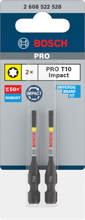 Bosch PRO Torx T10 smūginiai antgaliai 55 mm, 2 vnt.