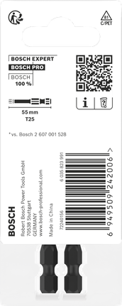 Bosch PRO Torx T25 55 mm antgaliai.