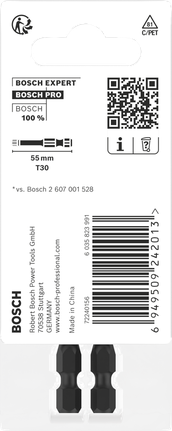 Bosch PRO Torx smūginis antgalis T30 55 mm 2 vnt.