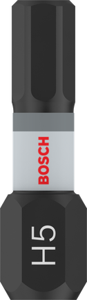 „Bosch PRO Hex“ smūginis antgalis H5, 25 mm, skirtas varžtams sukti.