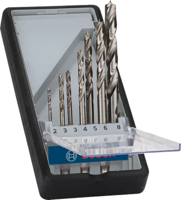 „Bosch PRO Wood HSS Brad Point“ grąžtų rinkinys, 7 vnt.