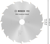 „Bosch PRO Construct Wood“ diskinis pjūklas, 235 mm.