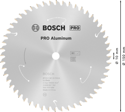 „Bosch PRO“ aliuminio diskinis pjūklas, 150 mm, 52 dantys.