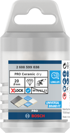 „Bosch PRO Ceramic“ sauso frezavimo staklės, 20 mm, su „X-Lock“.
