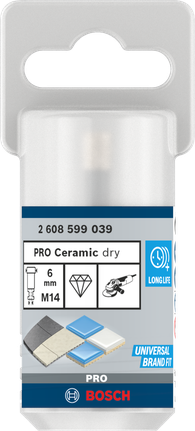 „Bosch PRO Ceramic“ sauso pjovimo karūnėlė 6 × 30 × 14 mm.