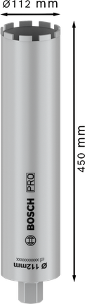 „Bosch PRO“ šlapio pjovimo šerdis, 112 x 450 mm, 1 1/4 colio UNC.