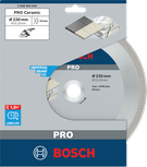 „Bosch PRO“ keraminis deimantinis diskas 230 × 22,23 mm.