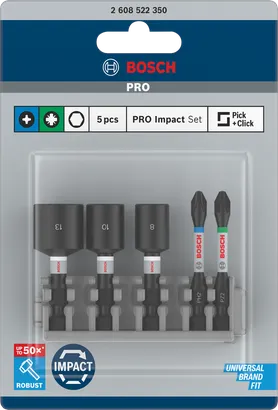 „Bosch PRO“ smūginių įrankių rinkinys, 5 dalys.