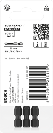 Bosch PRO PH smūginių antgalių rinkinys 55 mm, 3 vnt.
